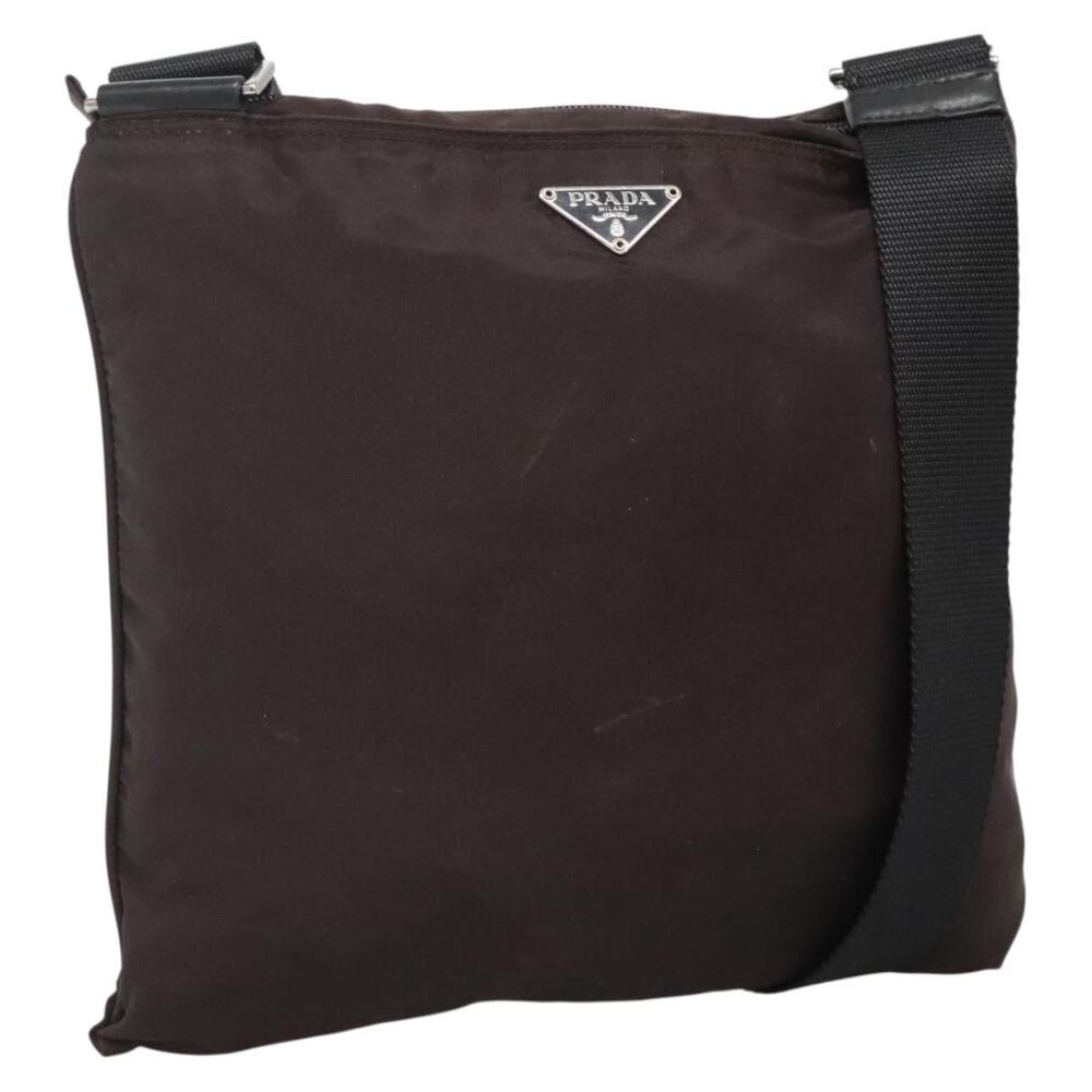 PRADA Shoulder Bag Nylon Black Silver